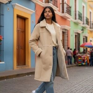 Lady Hathaway Womans Vintage Cozy Faux Suede Jacket Large